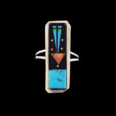 Zuni Multi-Stone Ring with Arrow Inlay