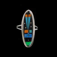 Arrow Inlay Zuni Multi-Stone Ring