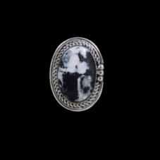 Oval Navajo White Buffalo Centerstone Ring