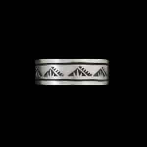 Original Navajo Sterling Silver Etched Ring