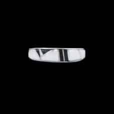 Hand-Inlaid Navajo White Buffalo Ring