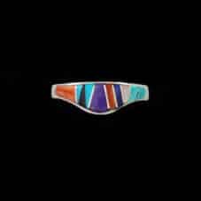 Hand-Inlaid Navajo Multi-Stone Ring