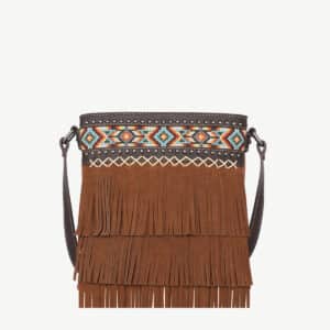 Designer Embroidered Fringed Concealed Carry Cross-Body Bag