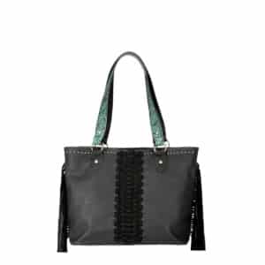 Trinity Ranch Leather Fringe Weave Concealed Carry Tote