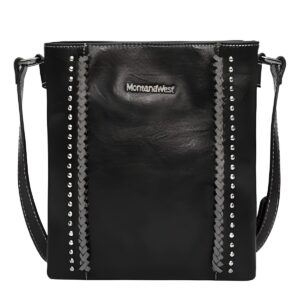 Montana West Black Leather Conceal Carry Crossbody Purse