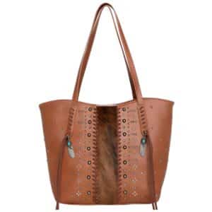 Trinity Ranch Hair-On Leather Studs Collection Concealed Tote