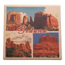 Sedona Red Rock Collage Ceramic Drink Coaster
