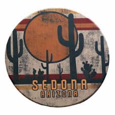 Sedona Desert Silhouette Round Coaster