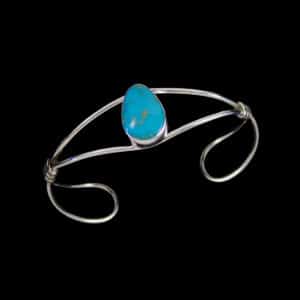 Navajo Hand Crafted Double Fancy Turquoise Bracelet