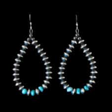 Navajo Pearl Earrings with Genuine Turquoise Beads