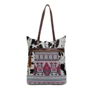 Genuine Hair On Leather Mia Canvas Tote Bag