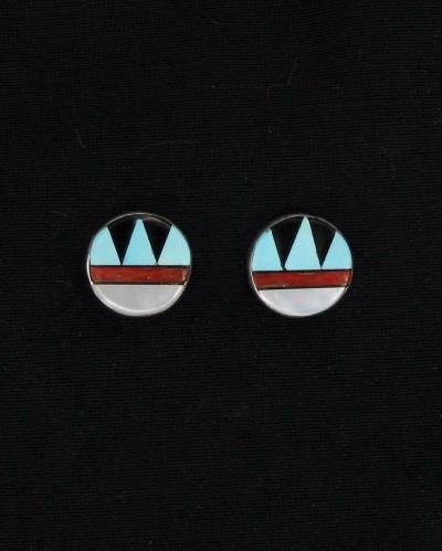 Zuni Round Multi-Stone Post Earring
