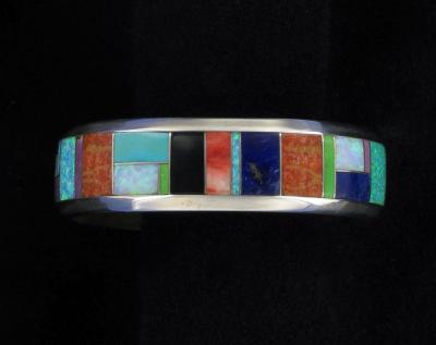 Navajo Multi Stone Totally Inlaid Bracelet