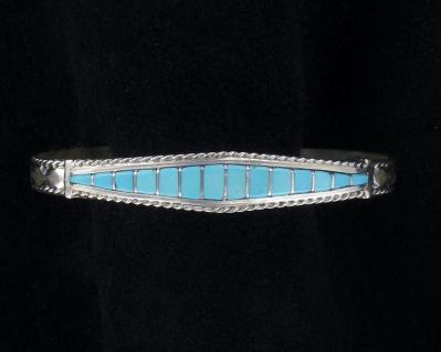 Zuni Inlaid Turquoise Stone Bracelet