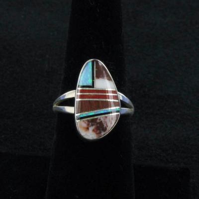 Navajo Drycreek Multi-Stone Inlaid Ring