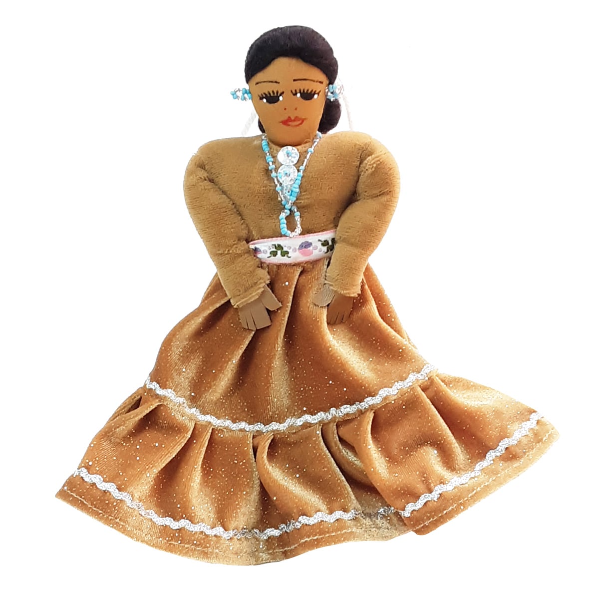 Genuine Handcrafted Navajo Cloth Doll - Gold - Image 3