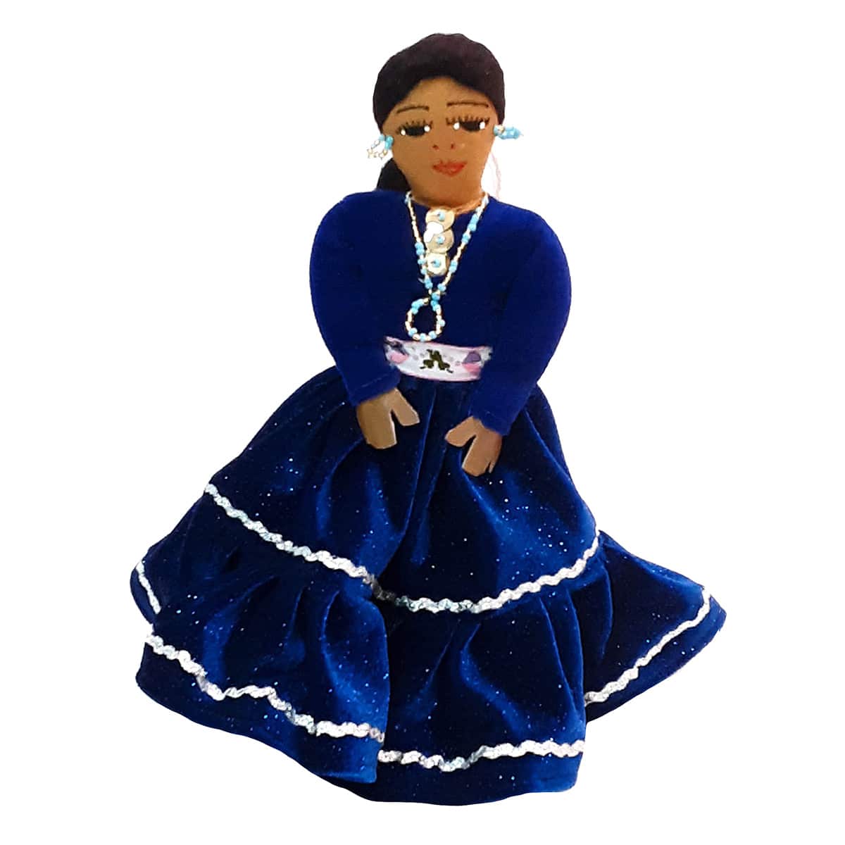 Handmade Native American Cloth Doll - Indigo - Image 3