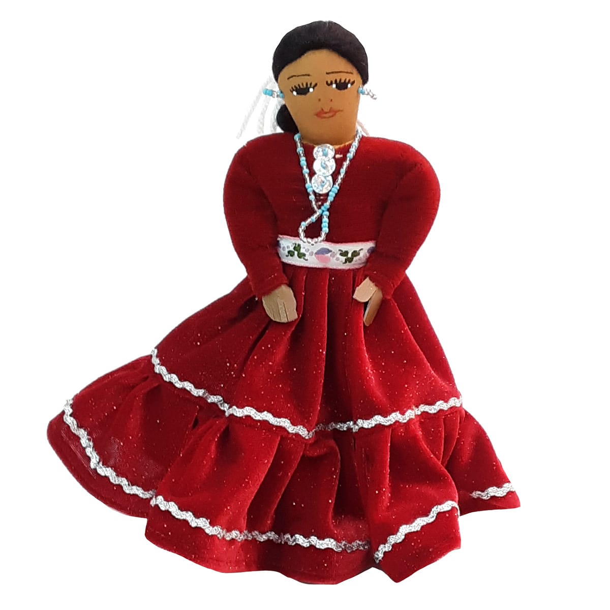 Hand-Crafted Navajo Cloth Doll - Red - Image 3