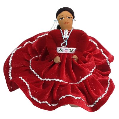 Hand-Crafted Navajo Cloth Doll - Red