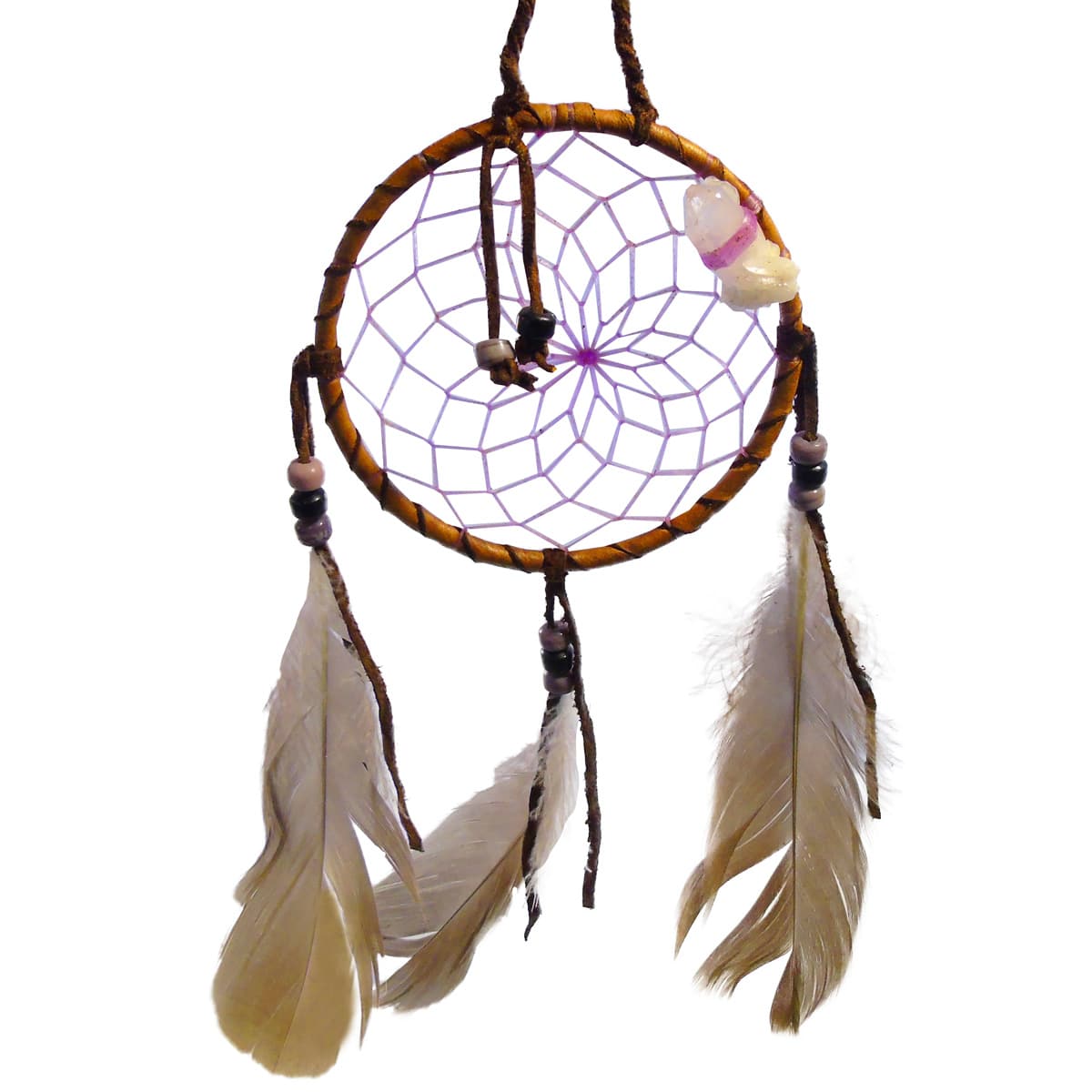 4" Woven Dreamcatcher with Crystal - Image 2