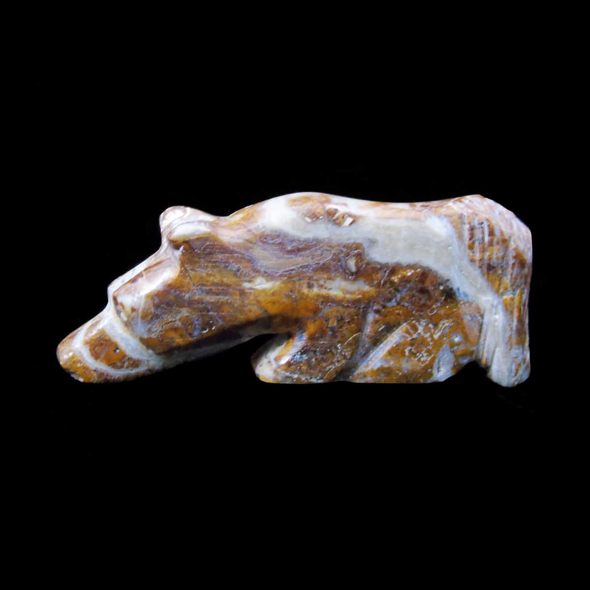 Chavez Zuni Wolf Fetish with Silver Heartline - Image 2