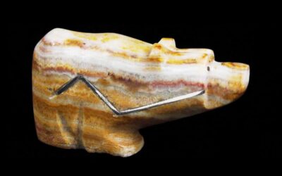 Silver Inlaid Zuni Bear Fetish Carving