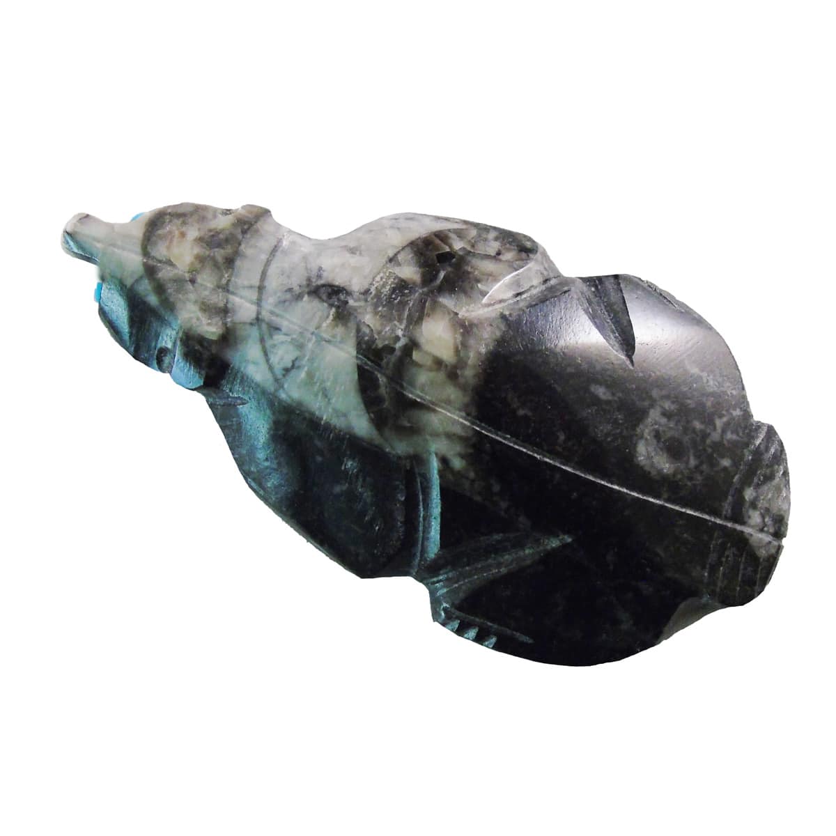 Ammonite Zuni Badger Fetish Carving by Laate - Image 2
