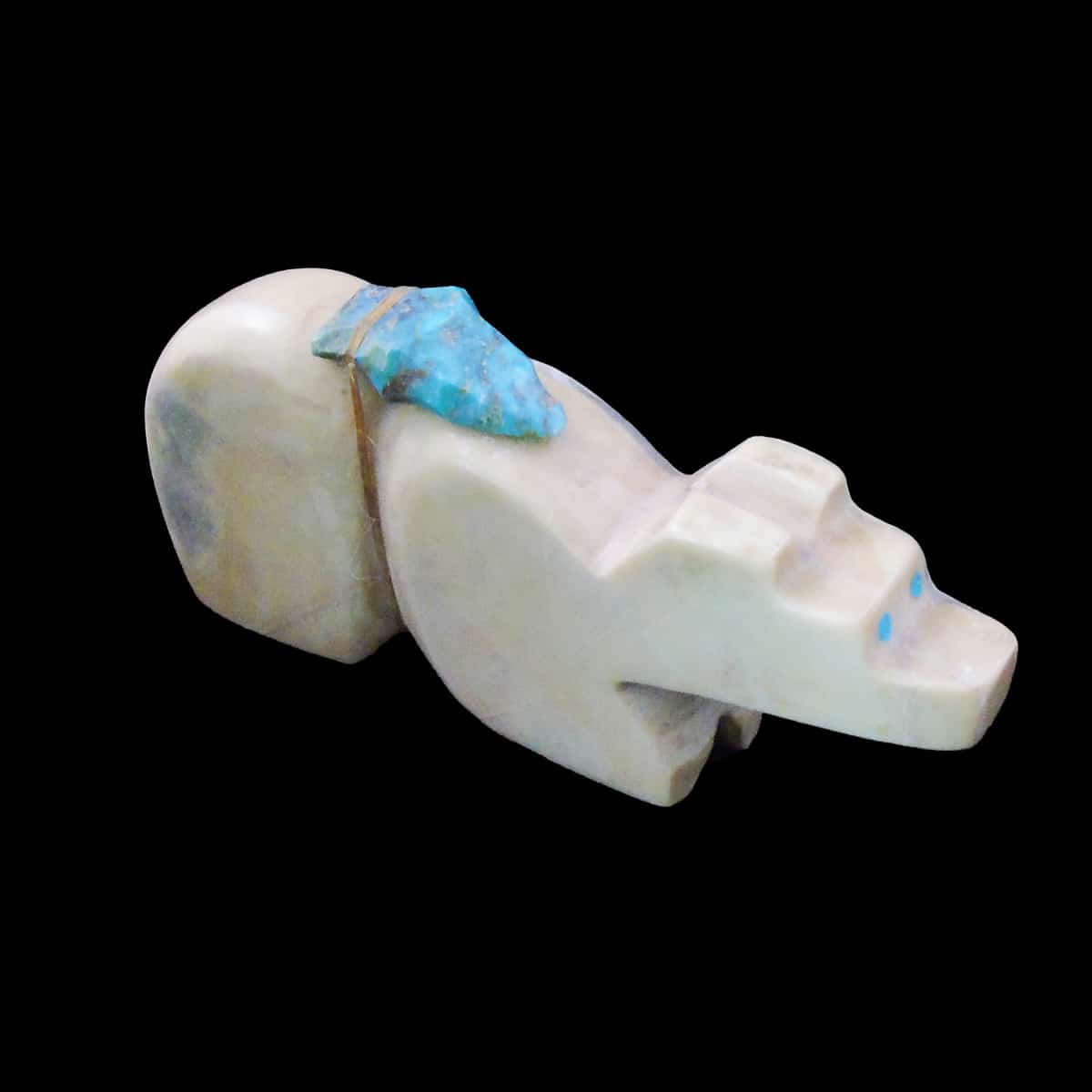 Zuni Bear Fetish with Turquoise Arrowhead - Image 2