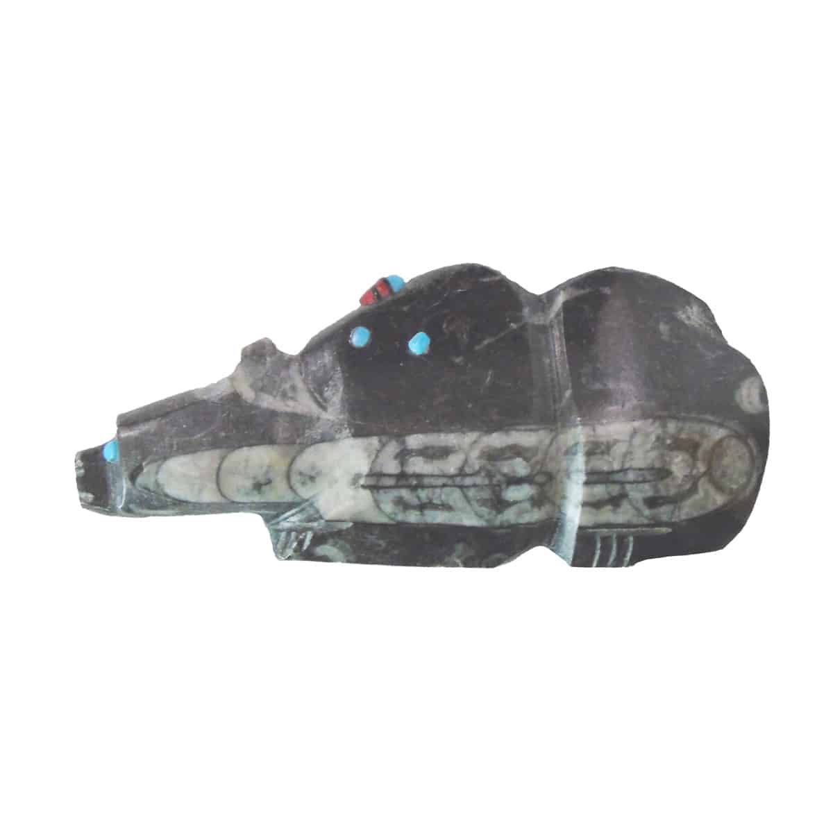 Traditional Native American Zuni Bear Fetish With Sunface - Image 3