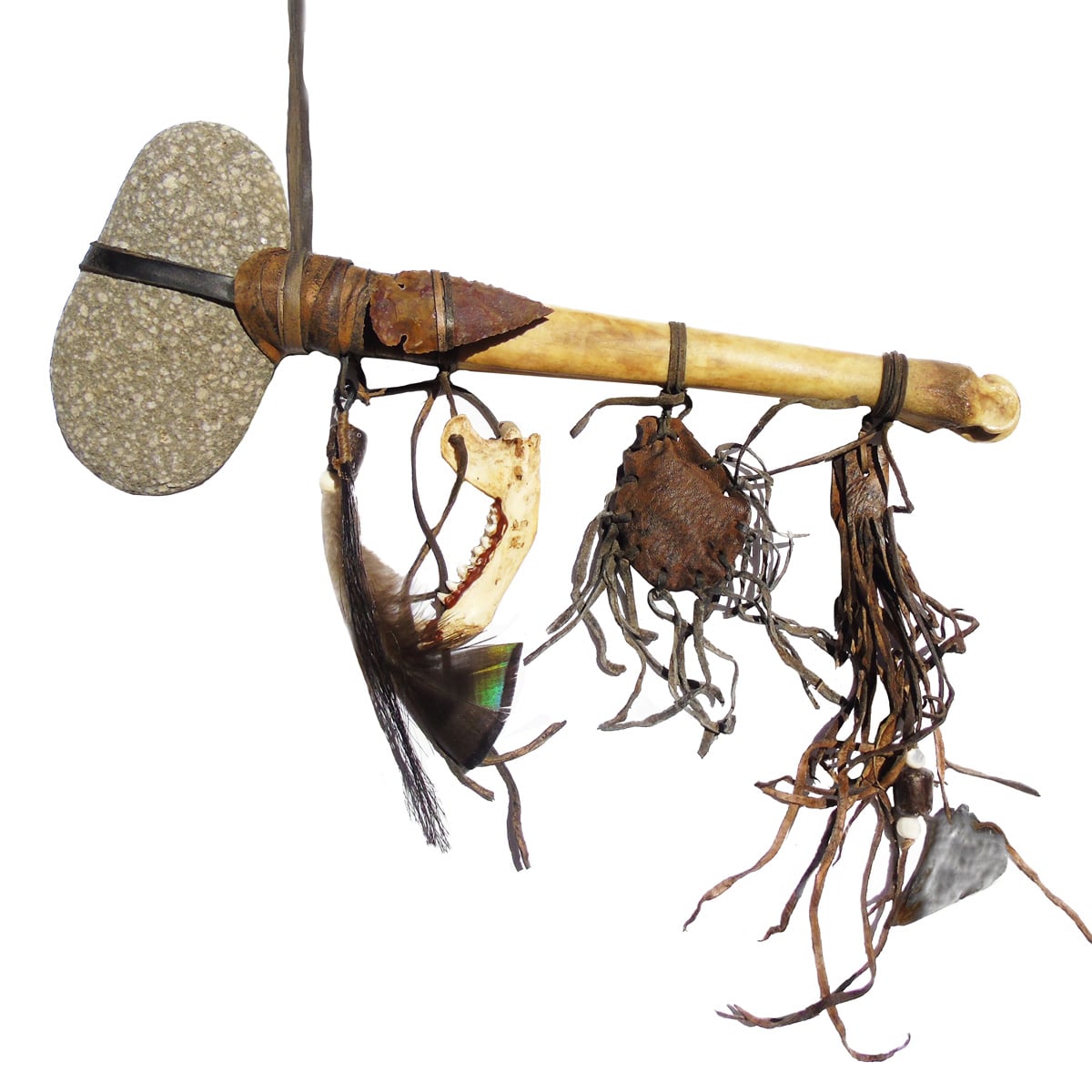 Ancient Native American Bone Tomahawk
