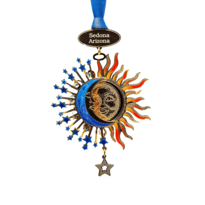 Brass Pained Sun & Moon Celestial Ornament Sedona Arizona