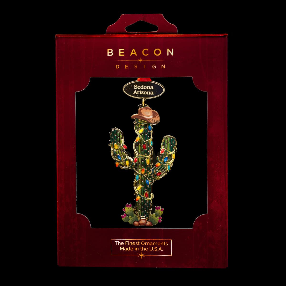 Sedona Cowboy Desert Cactus Christmas Tree Ornament - Image 2