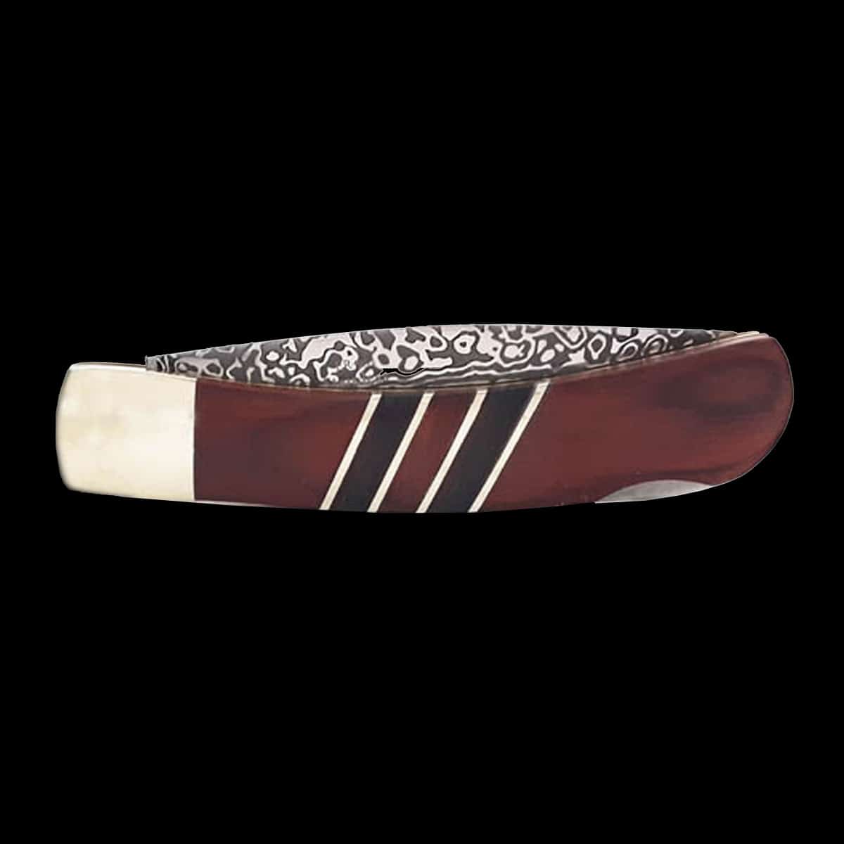 Bear Two Tone Wood Knife with Etched Blade - Image 2