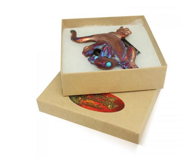 Raku Gecko Figurine by Jeremy Diller - Image 2