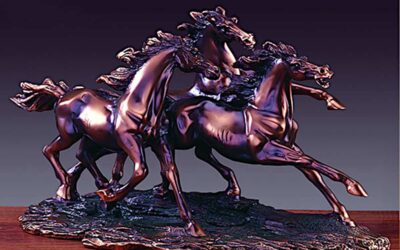 Bronze Finish Three Horses Running 13102
