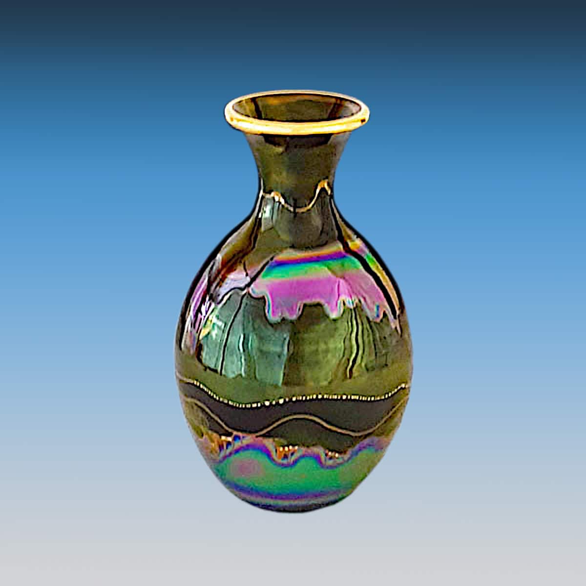 Bruce Fairman Iridescent Petite Gooseneck Vase