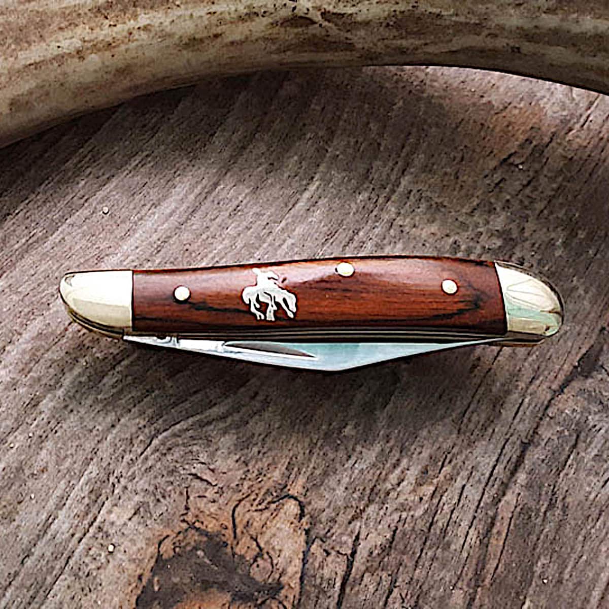 End of Trail Inlaid Single Blade Peanut Knife