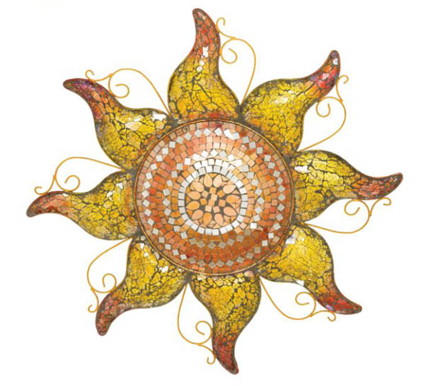 Copper Mosaic Sun Wall Decor
