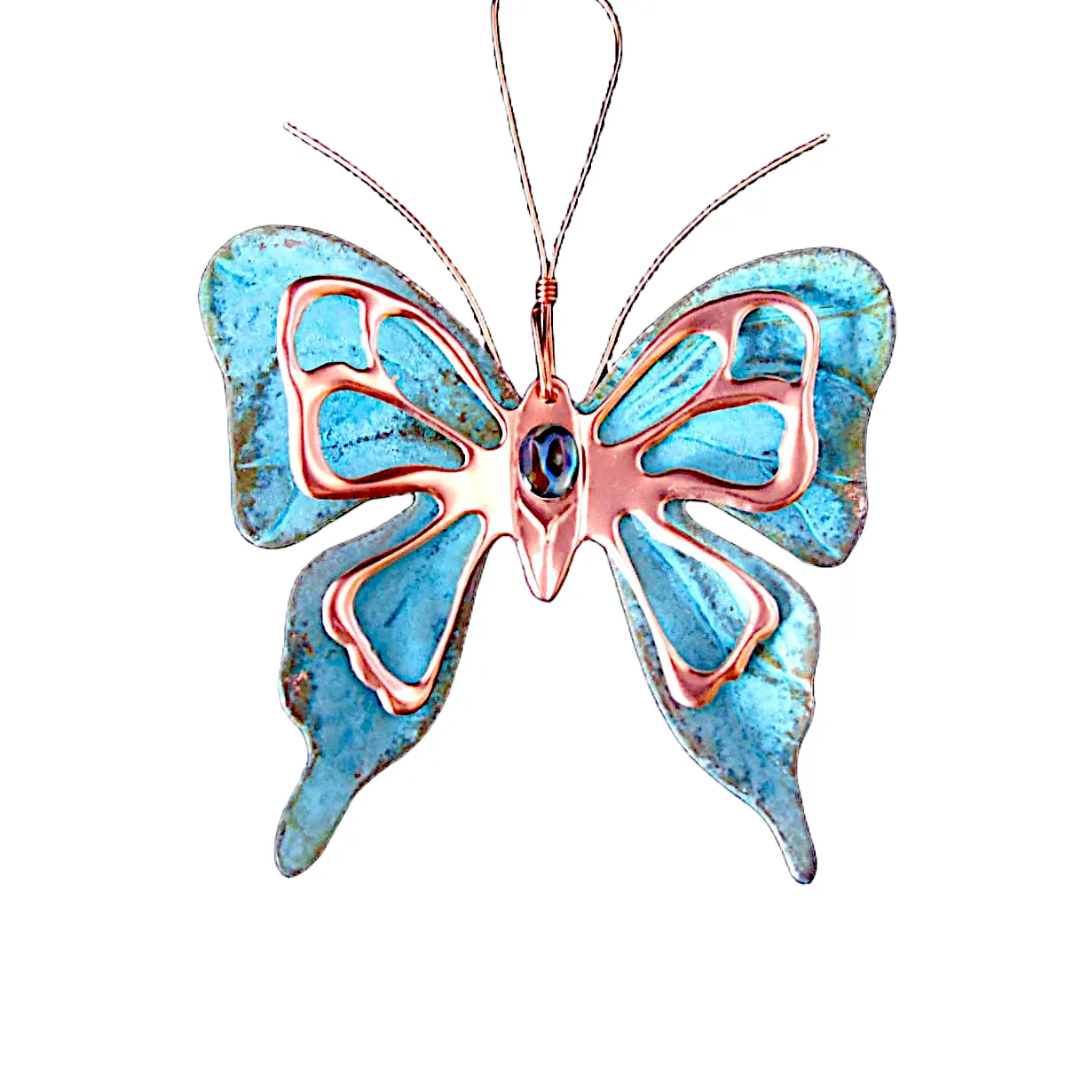Copper Patina Butterfly Ornament