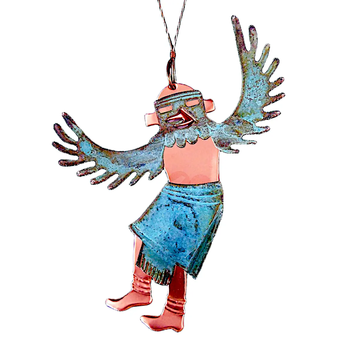 Copper Patina Eagle Dancer Kachina Ornament