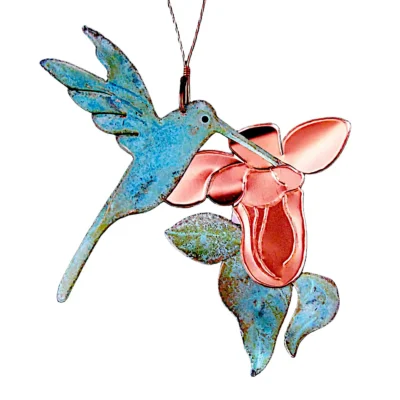 Copper Patina Hummingbird Ornament