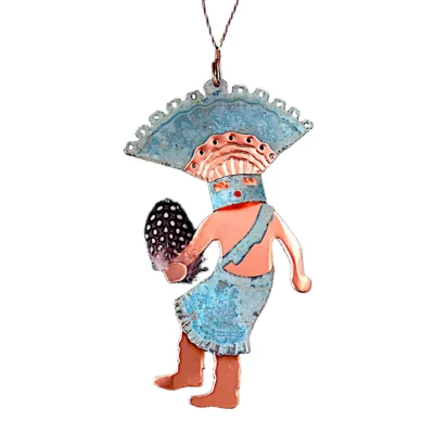 Copper Patina Crown Dancer Kachina Ornament