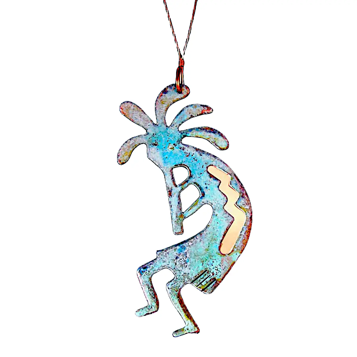 Copper Patina Kokopelli Ornament
