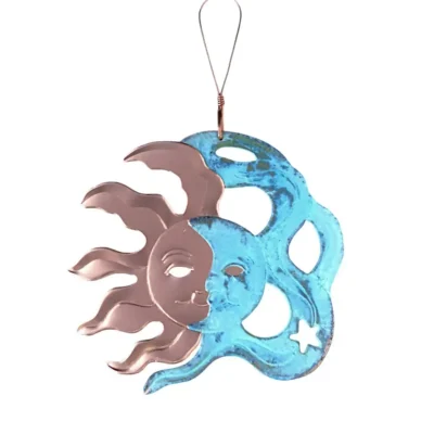 Sun-Moon Copper Patina Ornament