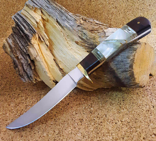 Custom Knife With Mother Of Pearl Inlay