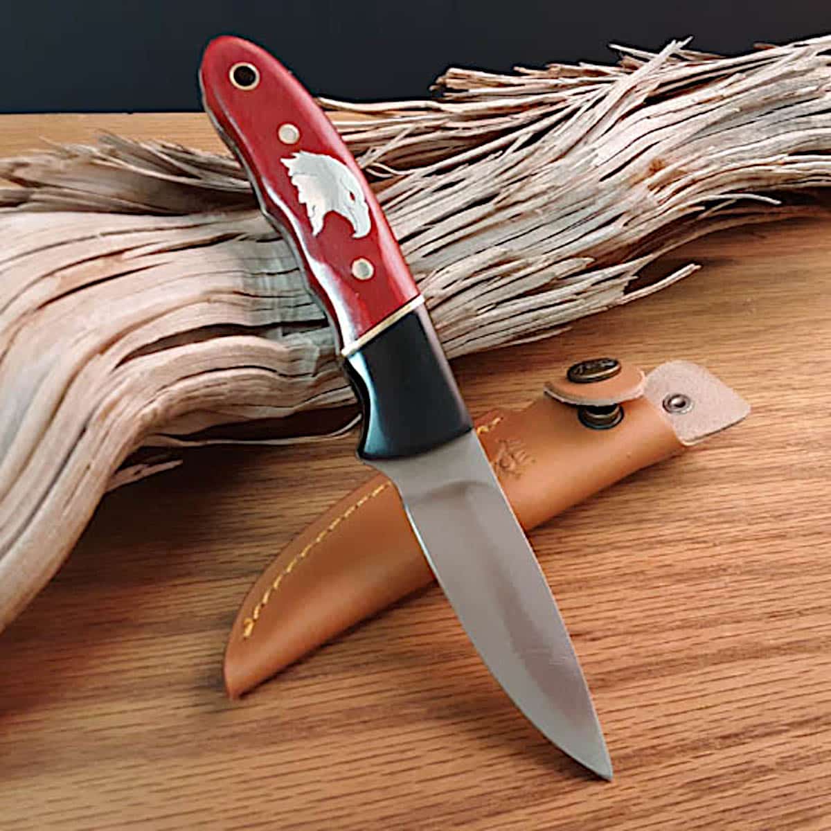 Eagle Two Tone Wood Fixed Blade Knife