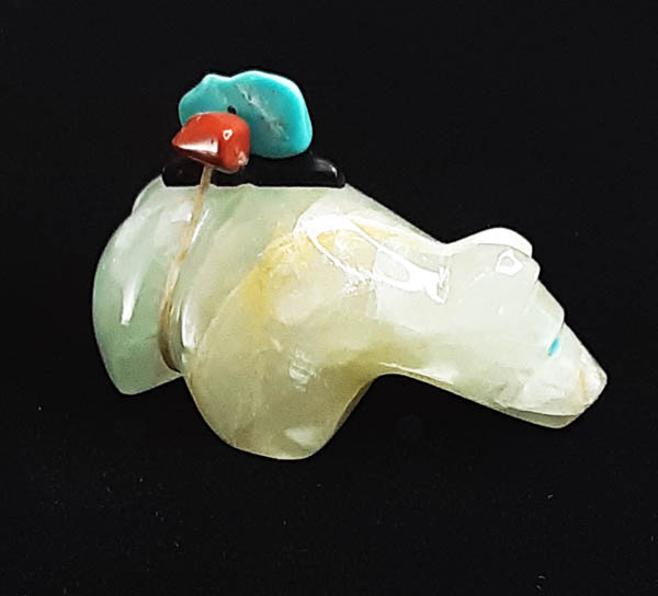 Mahooty Fluorite Bear Fetish with Arrowhead Bundle - Image 2