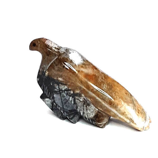 Carved Picasso Marble Eagle Fetish by Begay - Image 2