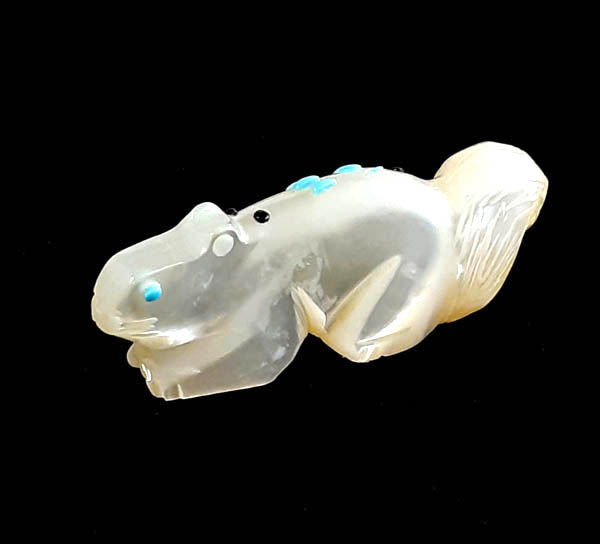 Mother of Pearl Squirrel Zuni Fetish Carving