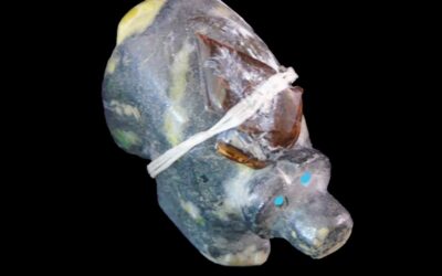 Brandon Calavaza Zuni Bear Fetish with Arrowhead Bundle